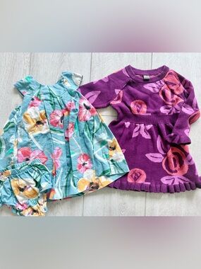 Tea Collection 2T Bundle Floral Dress Set + Knit Sweater Dress